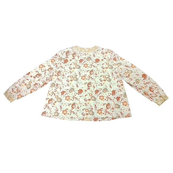 LOGO by Lori Goldstein Jacket  Collarless Floral Print Trim Snaps Lined Large - Picture 6 of 13